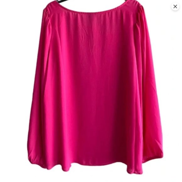 Torrid Bright Pink Balloon Sleeve Cutout Flowy Top Blouse Size 1X - Picture 3 of 5
